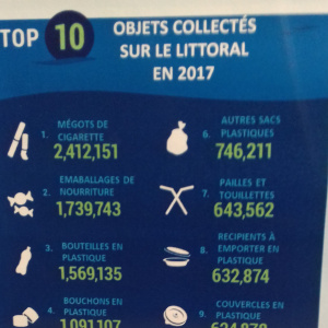 Nombre de déchets collectés sur le littoral en 2017